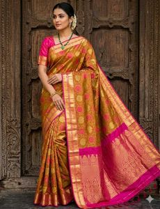 GentlyUsed ElegantFancyPattu  MultiColorSaree