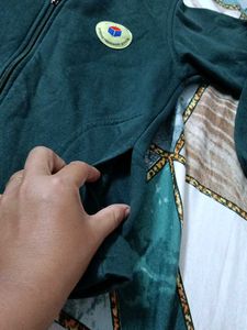 kids Green Zip-Up Hoodie