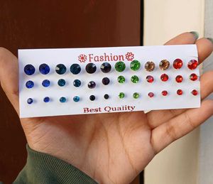 Colorful Stud Earring Set 18 p - Fashion Jewelry