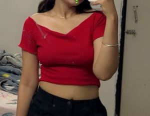 Red Off Shoulder Top