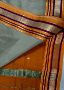 Elegant pure silk kanchipattu beige Saree
