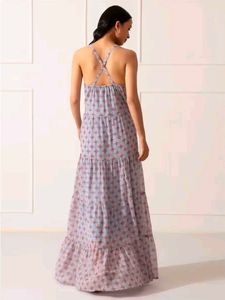 Light Blue Tiered Maxi Dress