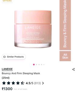 pack of 1 LANEIGE Bouncy&amp;Firm Face Sleeping Mask w