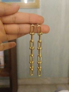 Gold-Tone Chain Link Dangle Earrings