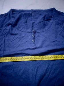 Blue Henley Long Sleeve Top