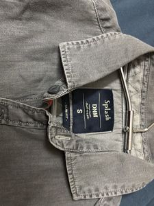Splash Denim Grey Cropped Shirt
