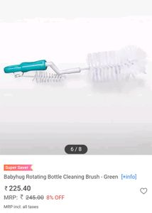 Babyhug Rotating Bottle cleaning Brush- green