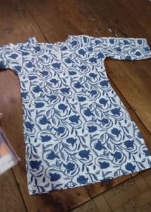 Blue Floral Print Kurta