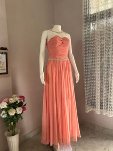 Elegant Coral Empire Waist Gown