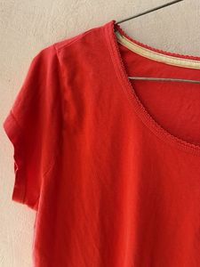 Orange Short Sleeve Casual Tee