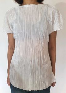 Pleated White Tunic Top