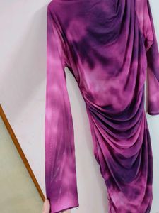 Purple Tie-Dye Bodycon Dress