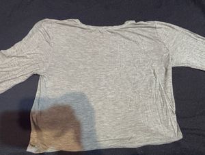 Cotton:On long-sleeved  crewneck crop t-shirt