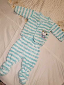 Cozy Striped Baby Sleepsuit Set
