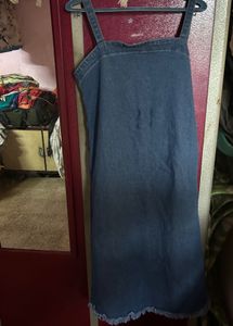 Denim Button-Down Midi Dress