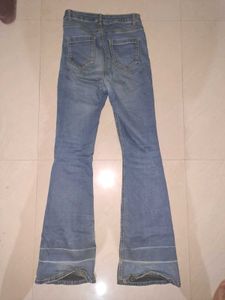 Flared Blue Denim Jeans