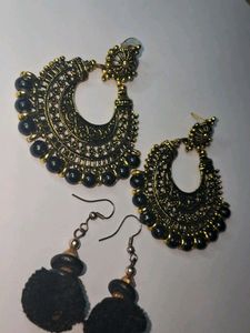 Black Pearl Earring With Combo
