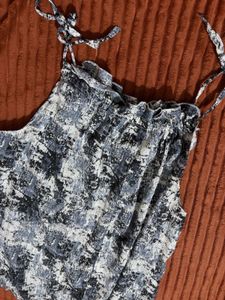 Abstract Print Halter Neck Top
