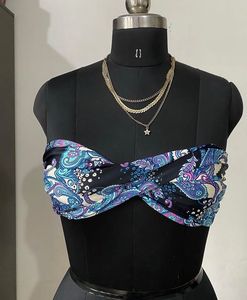 Stylish Printed Bandeau Bikini Top