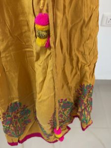 Yellow Ethnic Embroidered Skirt