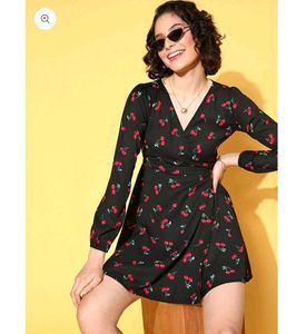 Cherry Print Wrap dress 🎀