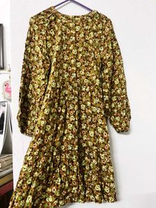 Zara Floral Tiered Midi Dress