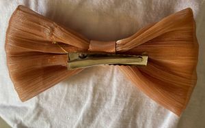 Peach Organza Bow Alligator Hair Clip