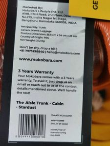 Mokobara Orange Hardshell aisle trunk Suitcase