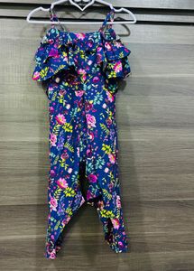 Floral Ruffle Cold Shoulder Jumpsuit