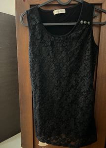 Black Lace Sleeveless Top