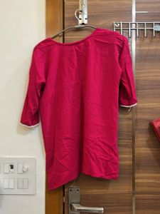 Vibrant Pink Embroidered Kurta