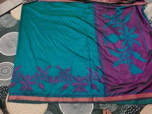 Beautiful Teal &amp; Purple Saree