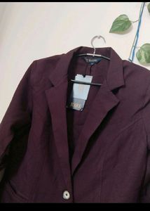 Women's Violet Blazer With Cute Ruffle Sleeves