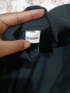 Black Ribbed Quarter Zip Top