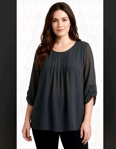 Chic Black Pleated Top