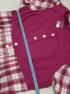 Chic Pink Plaid Button-Up Midi Dress