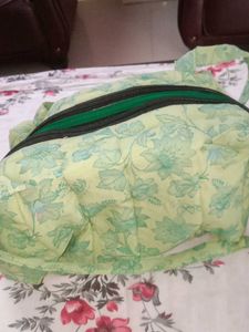Green Floral Quilted Handbag