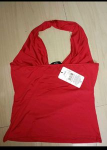 Red Halter Neck Top