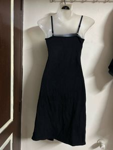 Black Spaghetti Strap Midi Dress
