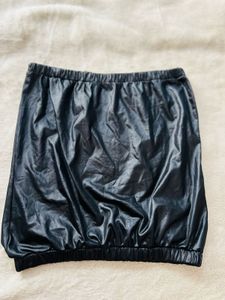 Shiny Black Mini Skirt