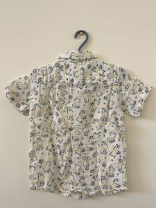 Baby Bear Print Button-Down Shirt &amp; Denim Jeans
