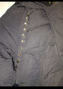 Black Padded Coat with Studs