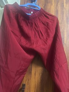 Embroidered Maroon Kurta set with dupatta