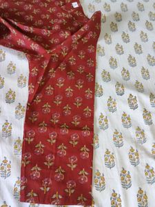 Floral red short kurti