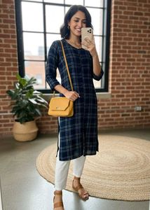 Chic Plaid Kurta