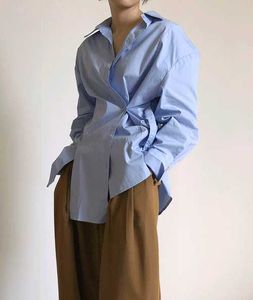 Korean Pintrest Classic Blue Button-Down Shirt