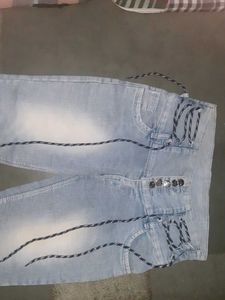 High Waisted Lace-Up Jeans