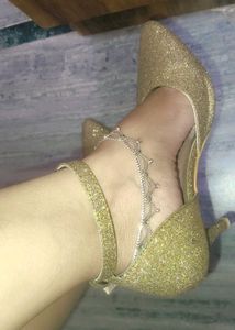 Sparkling Gold Stiletto Heels