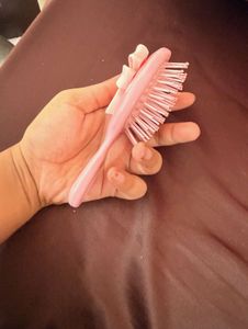Pink Hair Brush with Bow Accent