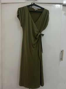 Olive Green Wrap Dress